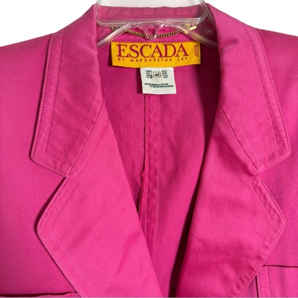 Escada Margaretha Ley Pink Blazer Jacket Size 40 = Medium Vintage 80s 90s - Picture 6 of 11